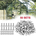 50X Greenhouse Bolts and Nuts Sets Glasshouse Aluminium Nuts & Bolts Square Head