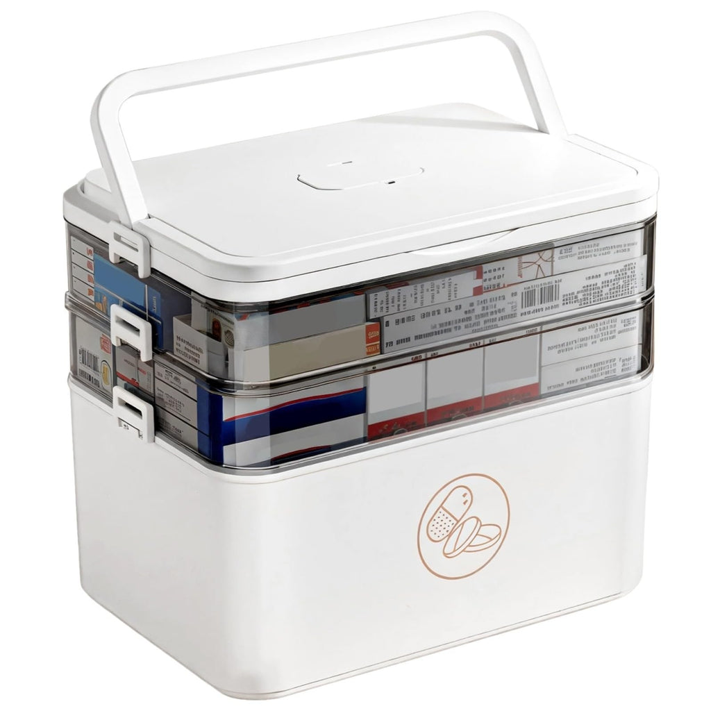 UK Portable Medication Box Large Capacity Medicine Storage Container Case