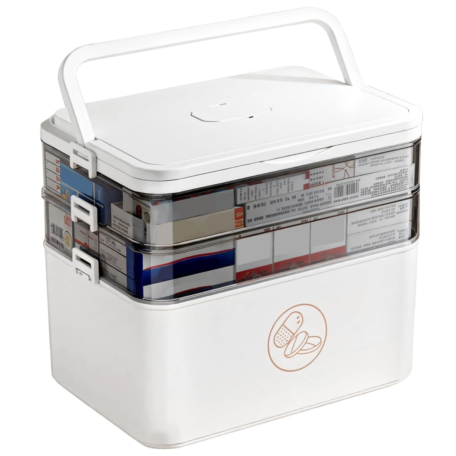 UK Portable Medication Box Large Capacity Medicine Storage Container Case