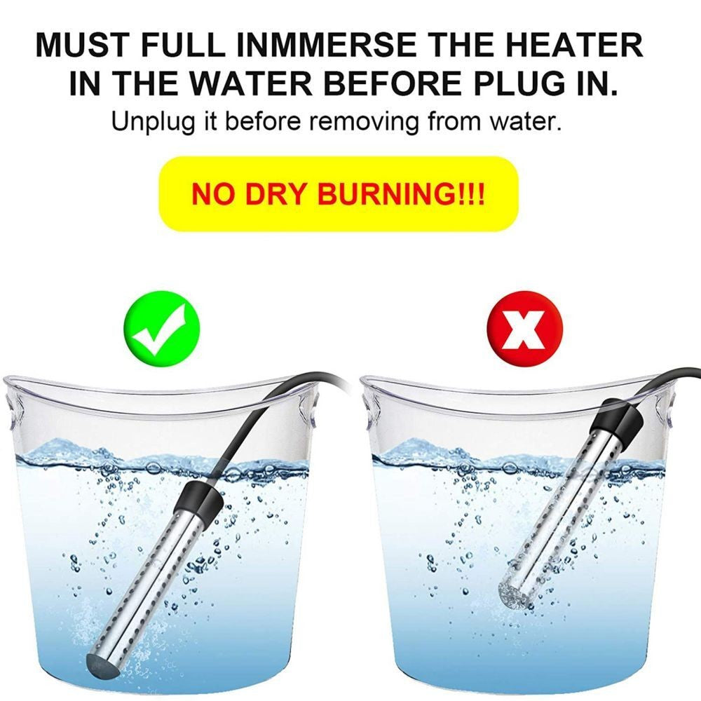 Electric Immersion Water Heater 3000W Portable Suspension Bath Hot Fast Boiler