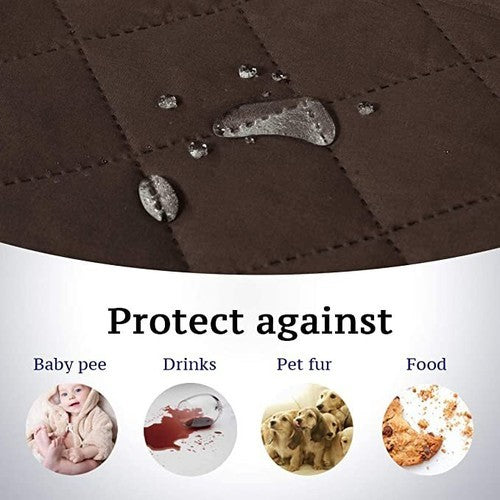 Quilted Sofa Slipcovers Reversible Waterproof Throw Pet Protector Couch Cover UK