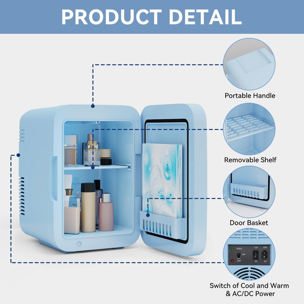 Mini Fridge 4L Portable Table Top Electric Small Cooler Warmer Ice Box Car Home