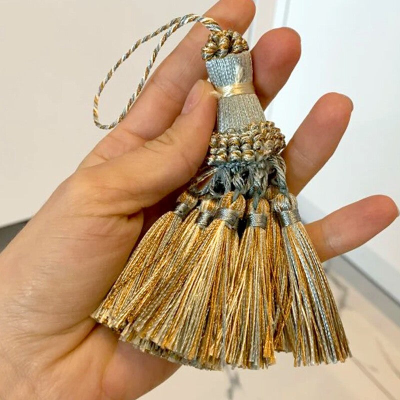 2Pcs 12cm Ice Silk Tassel Pendants Trim Crafts Keyring Jewelry DIY Accessories