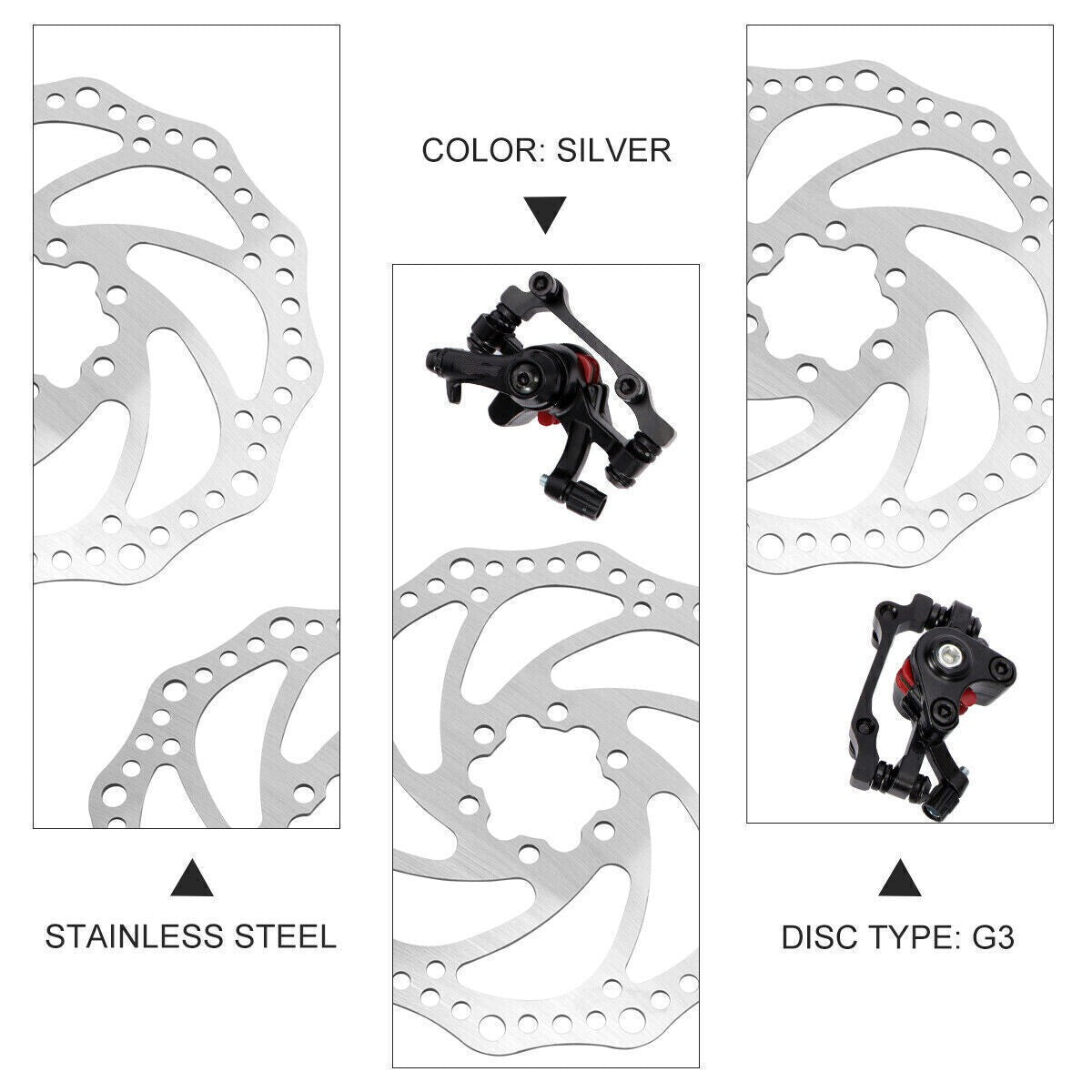 Pair Bike Disc Brake Caliper Mountain Bicycle Front Rear Rotor Disc Caliper Set