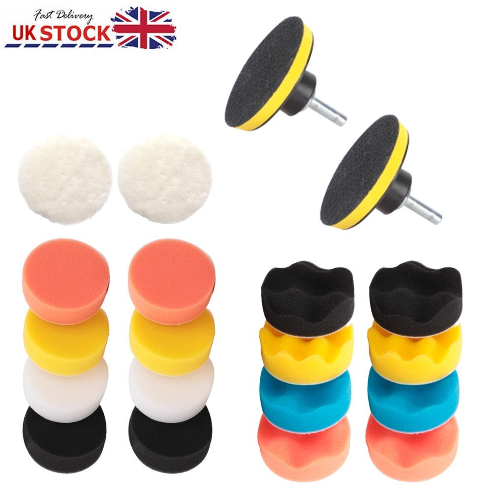 22 Car Polisher Gross Polishing Pads for Drill Sponge Buffer Waxing Buffing Kit