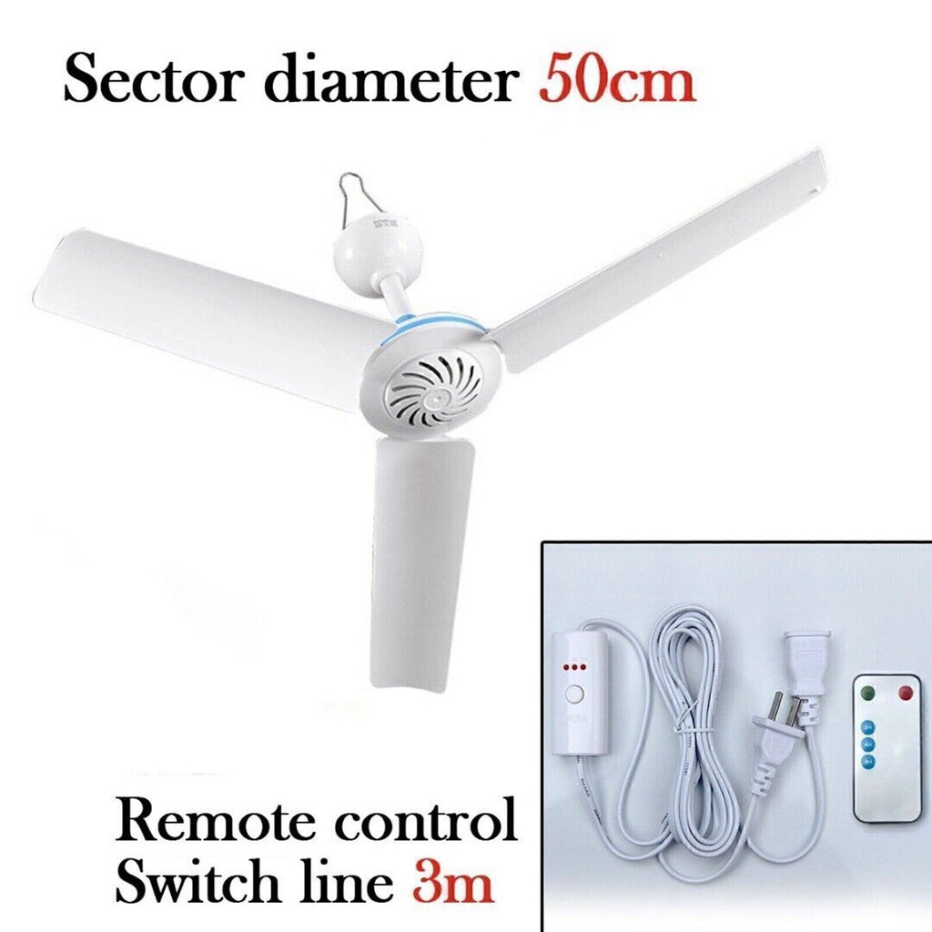 Quiet Remote Control 3 Blade Ceiling Fan Household Mini Fan