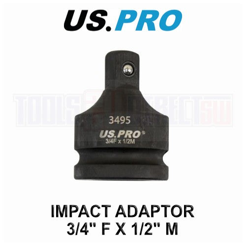 US PRO Tools Impact Socket Adaptor Step Up Adapter 3/4" Inch F to 1/2" Inch M