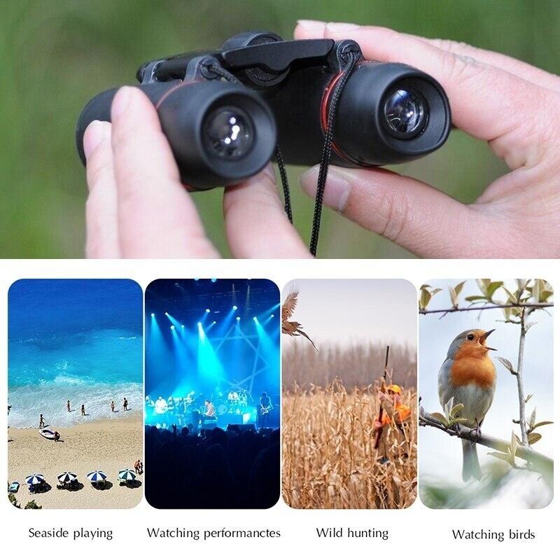 Portable 30x60 Mini Binoculars Day And Night Compact Vision Outdoor Telescopes