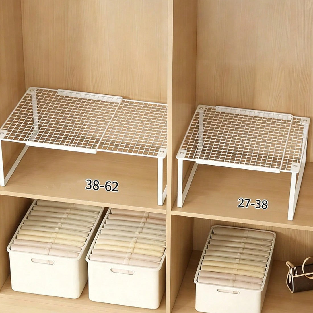 Extendable Wardrobe Tiered Shelves, Wardrobe Storage Rack,cabinet Tiered Shelves