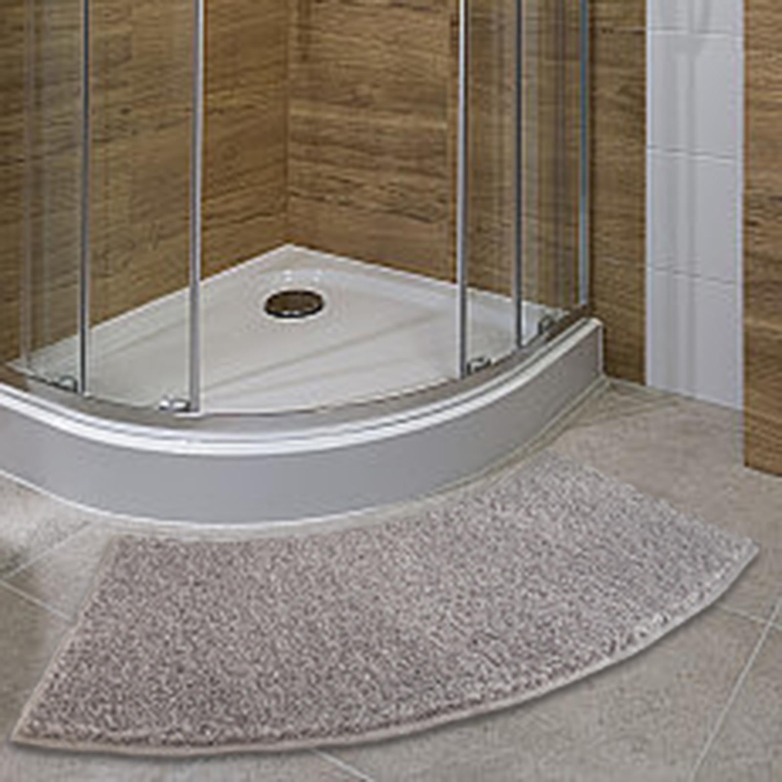 Curved Shower Mat Bathroom Mat Non-Slip Foot Rug Plush Bath Mat Curved Bath Mat