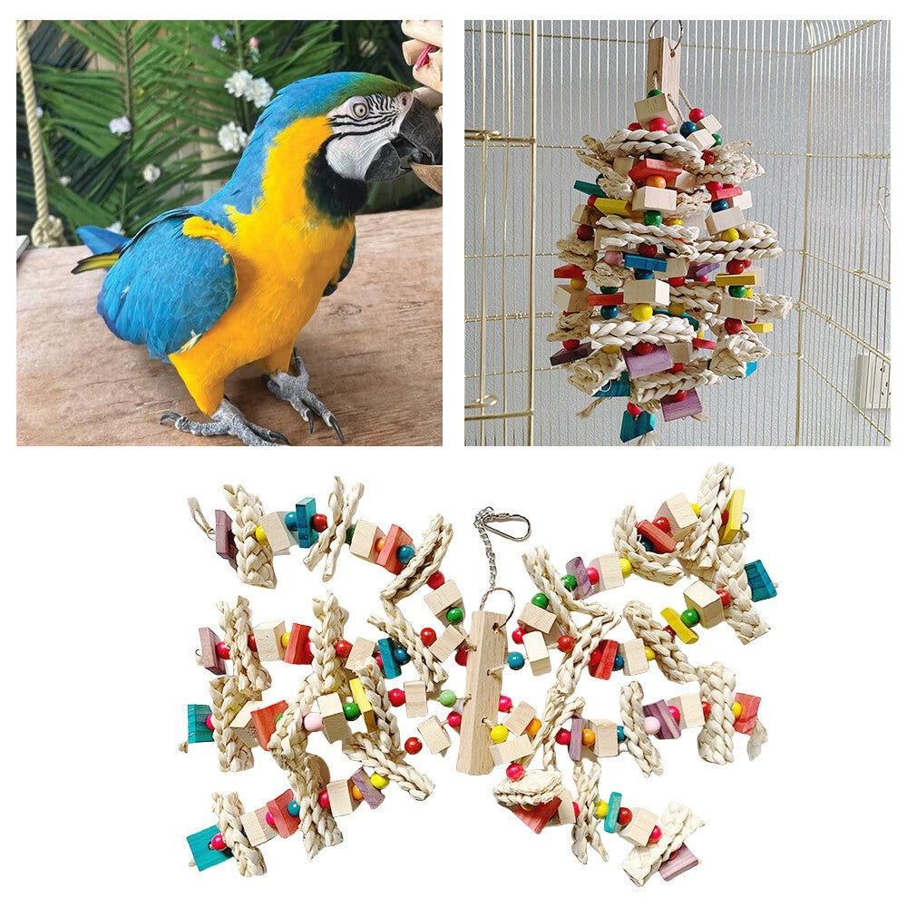 Bird Cage Chew Toys for African Grey, Macaws & Cockatoos Parrot Bite Accessories