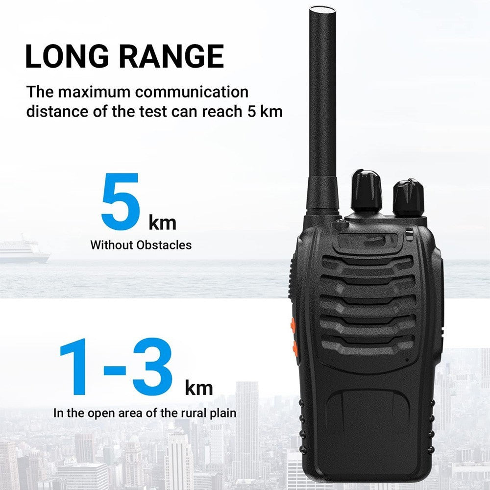 2x Baofeng BF-888S 400-470MHz Walkie Talkie Long Range Two Way Radio + Earpiece