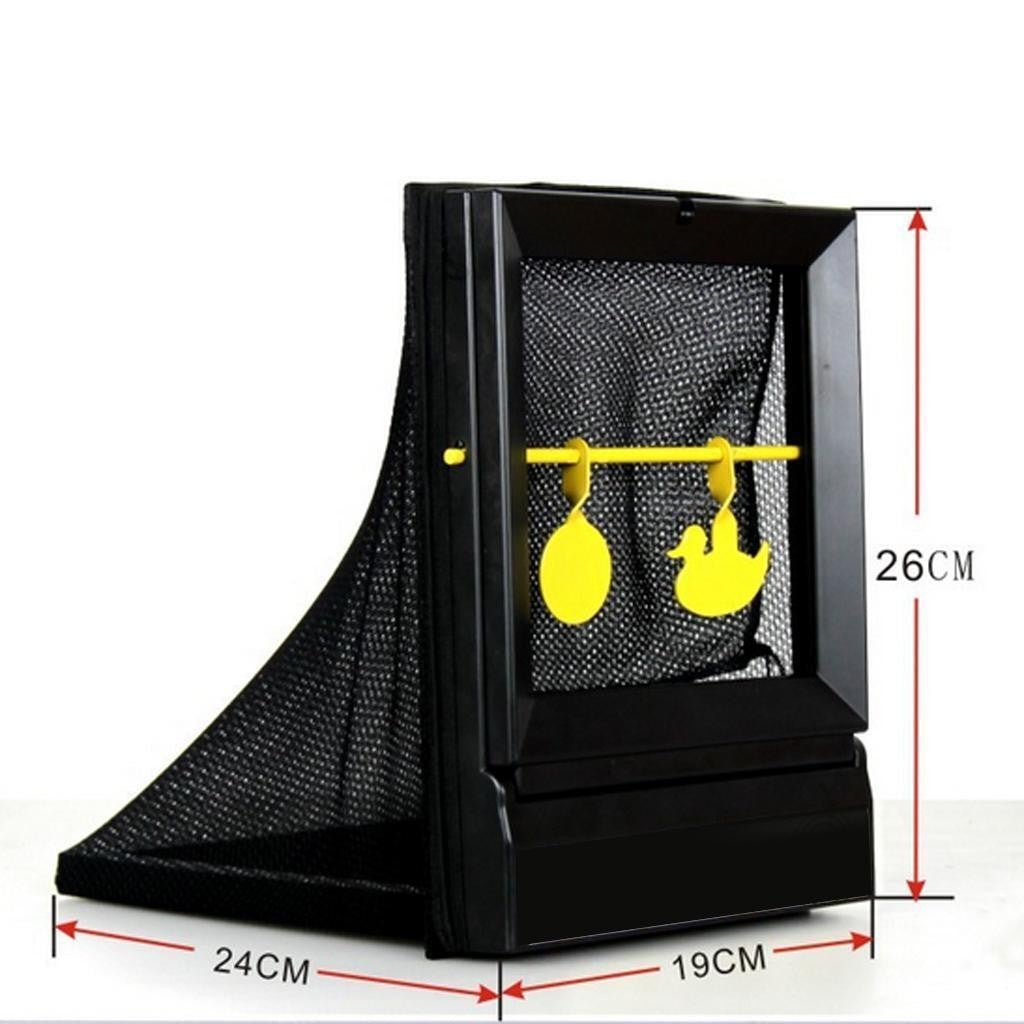 Iron Shooting Self Resetting Target with Paintball Pellet Trap +10pc Card
