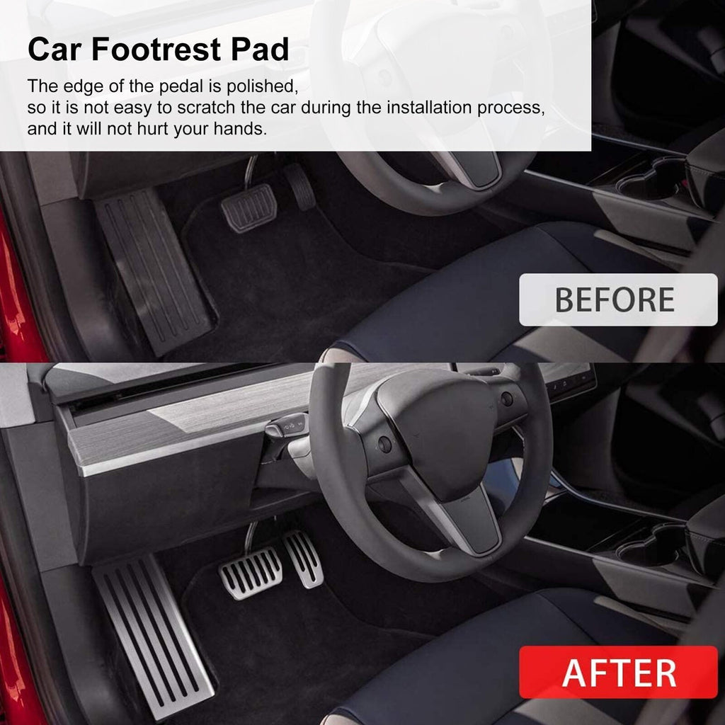 Car Foot Rest Pedal Car Footrest Plate Stainless Steel Car Footrest Pad