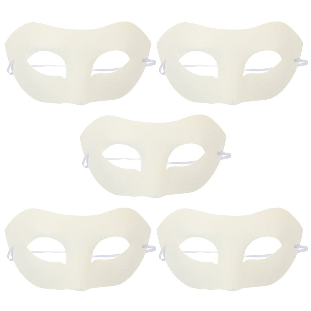 5 Pcs Diy Mask for Cosplay Party Paintable White Masks to Decorate