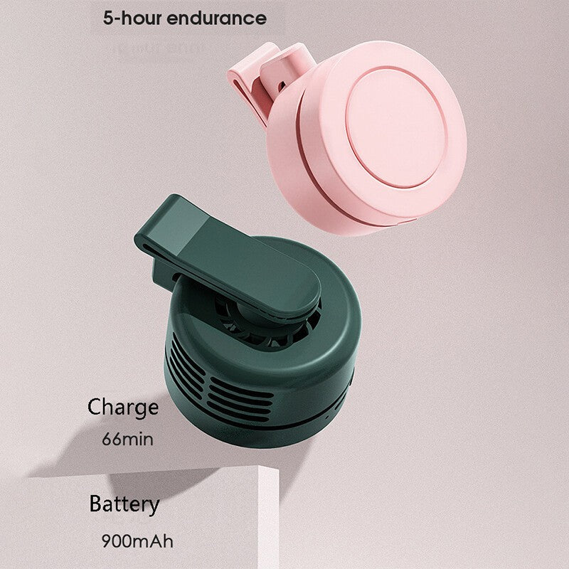Portable Silent Mini Bladeless Fan Clip On Waist & Neck, Rechargeable 3 Speeds~