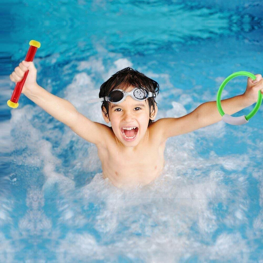 19x Underwater Diving Toys Dive Ring/Torpedo/Sticks Swimming Pool Toy Game Kids