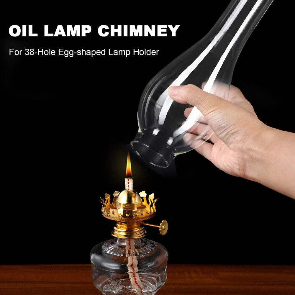 Kerosene Lamp Glass Chimney Clear Cover for Oil Cylinder Candle Shade