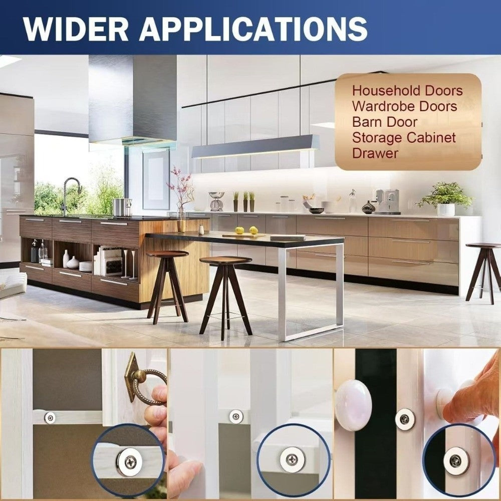 6Set Round Metal Magnetic Closure Latch Magnetic Door Catch For Cabinet