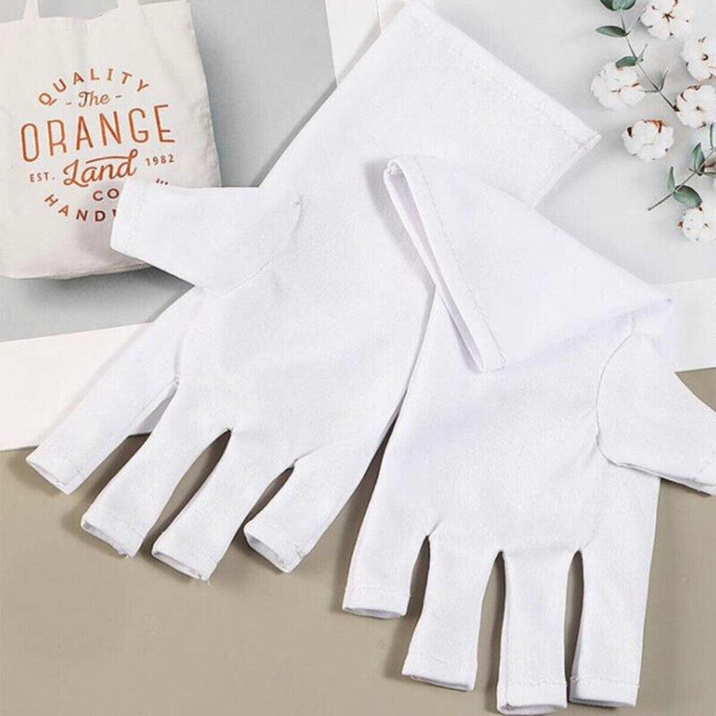 1 Pair Anti UV Gloves UV Shield Glove Fingerless Manicure Nail Art Tool LED