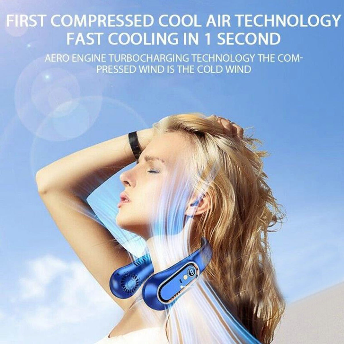 Neck Fan USB Rechargeable Neckband Air Cooler Pro New Upgraded Style Portable