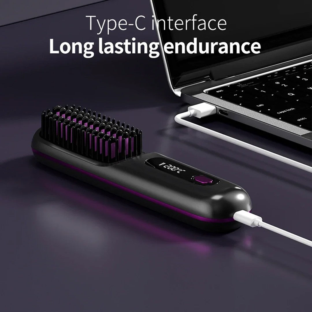 Portable Hair Straightener Brush Antiscald Hair Cordless Hair Straightener Brush