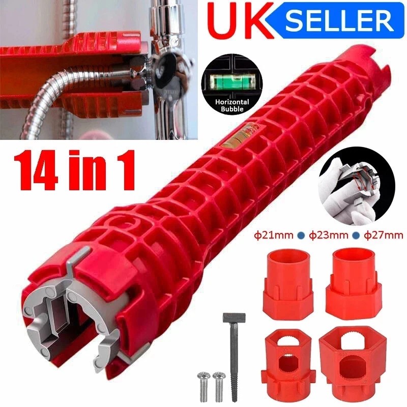 14 IN 1 Faucet Sink Wrench Plumbing Tools Pipe Tap Spanner For Bathroom Kitchen