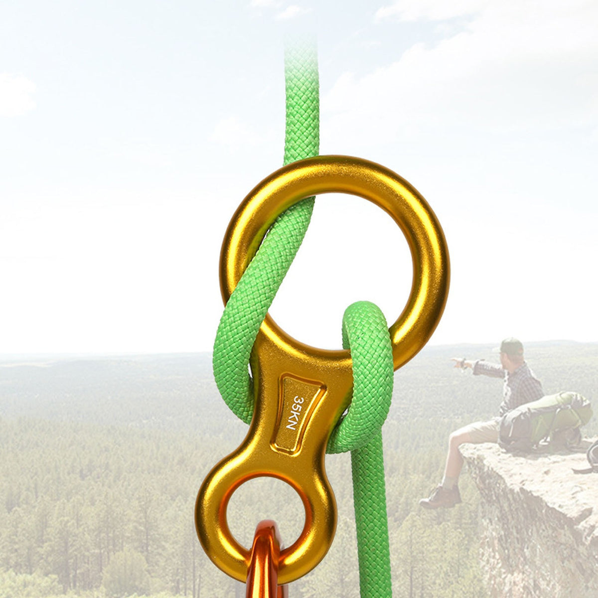 Figure 8 Descender 35KN Heavy Duty Colored Climbing Gear Downhill Equipment For