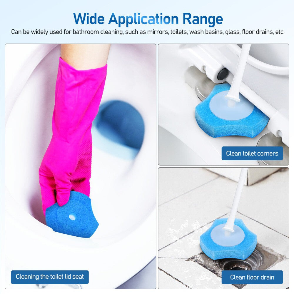 30 Pcs Toilet Cleaning Sponge Brush Heads Disposable Replacement Pads