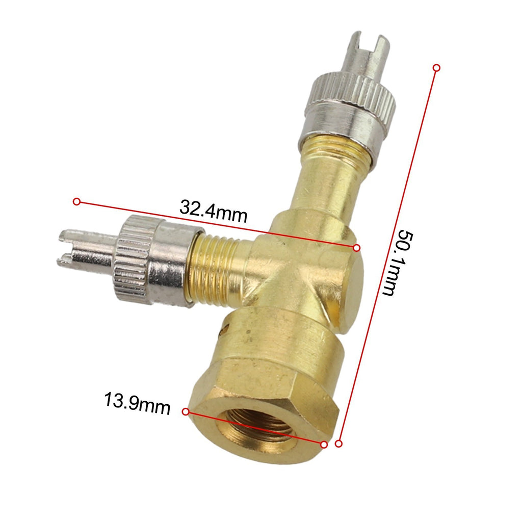 3 way Pure TPMS Valve Tee Adapter for Cars and For Motorcycles Set of 2