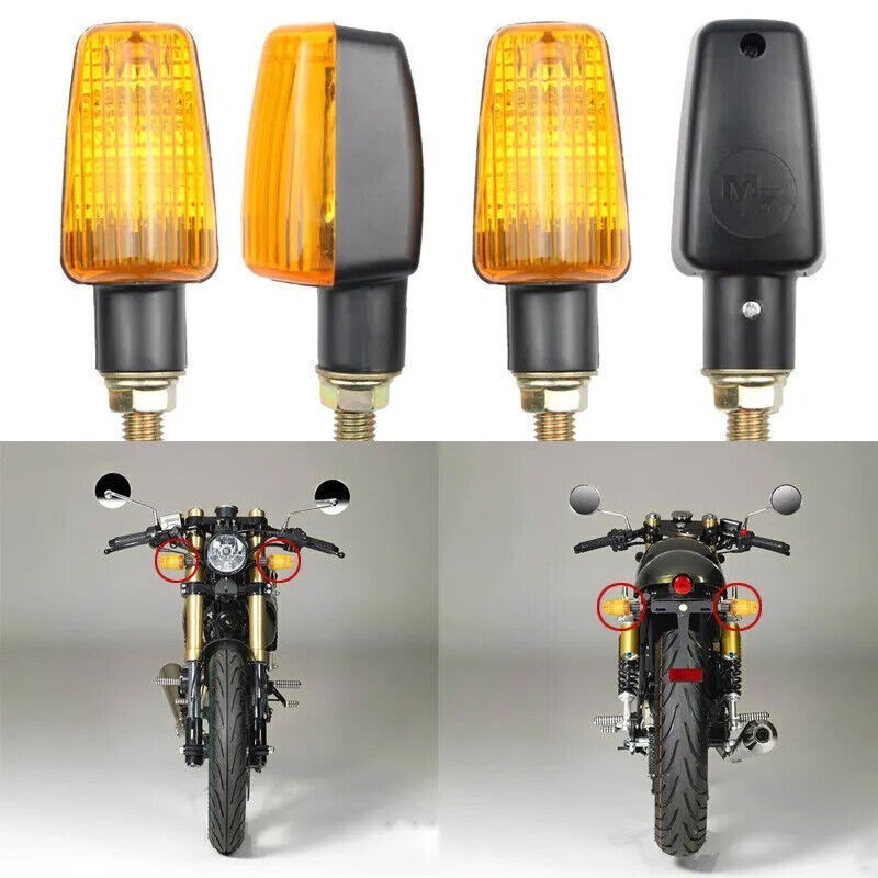 4x Universal Motorcycle Motorbike Turn Signal Indicators Light Lamp Amber UK