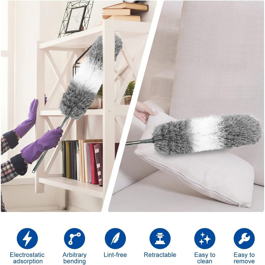 2.8m Extra Long Microfiber Duster for Cleaning Fan, High Ceiling, Blinds