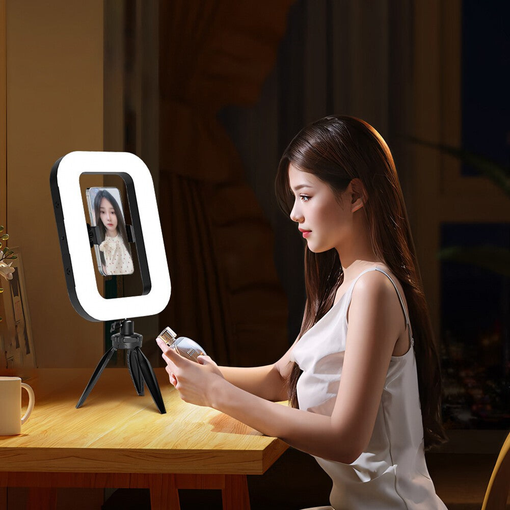 Smartphone Video Rig with Light Handheld Ring Selfie Light Kit LED Mobile Vide
