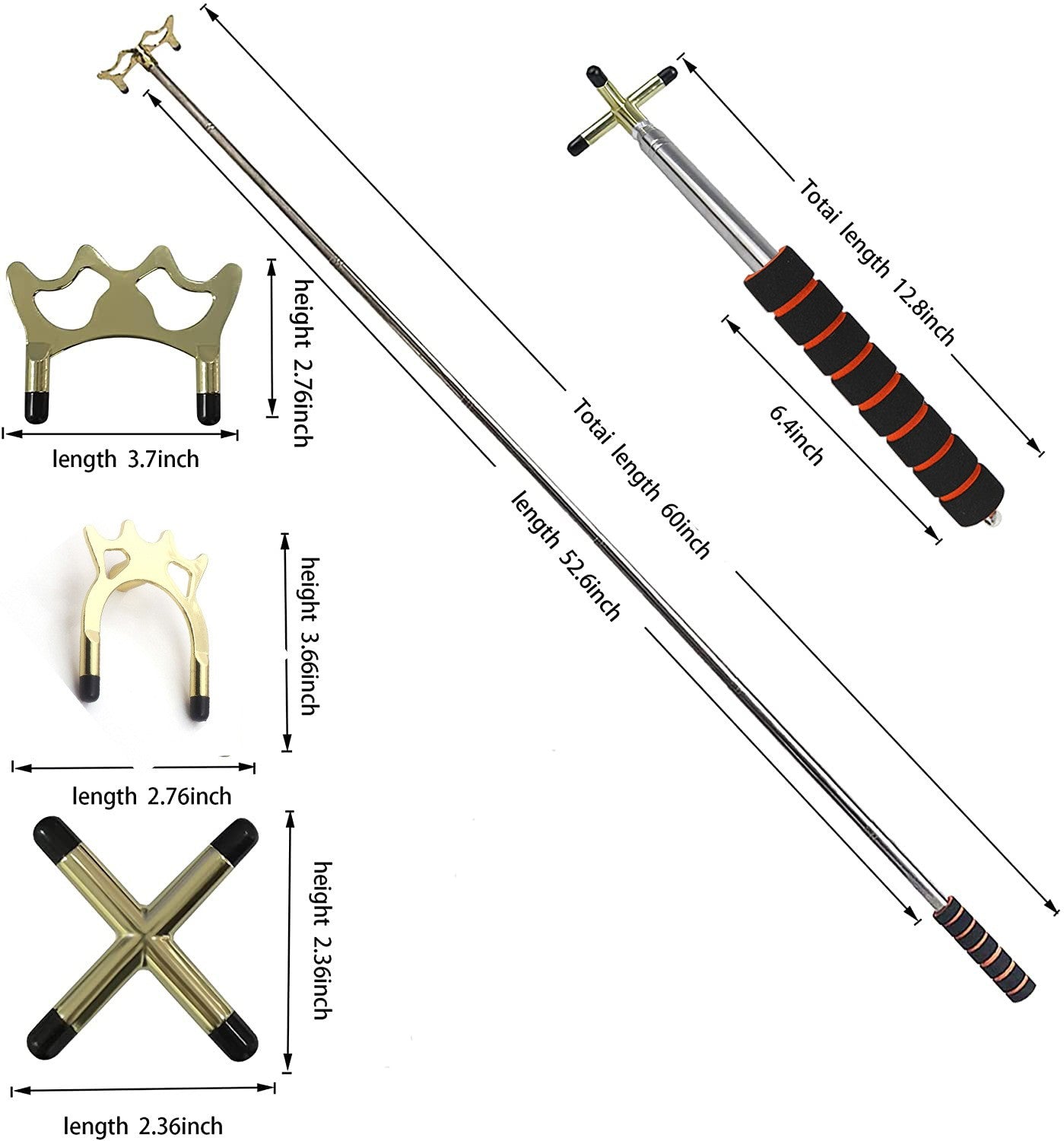 Billiards Pool Cue Stick Bridge Telescopic Snooker Cue Rest with Removable