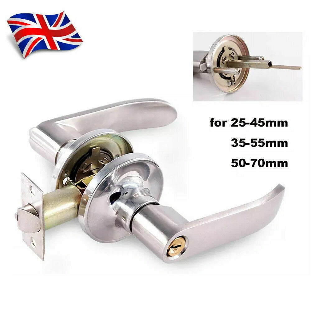 Home Entry Lever Set Bathroom Entrance Passage Three-Handle Door Lock With Key