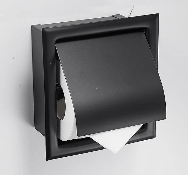 Stainless Steel Concealed Wall Mounted Toilet Roll Holder Tissue Paper Box