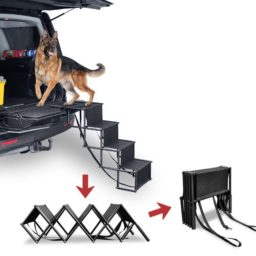 Portable Foldable Pet Dog Ramp Car Boot Access Steps Ladder Stairs Lightweight