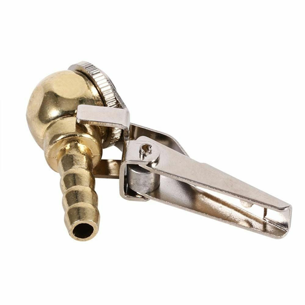 1pc Tyre Valve Air Chuck Inflator Pump Connector Adapter Brass Clip on Car