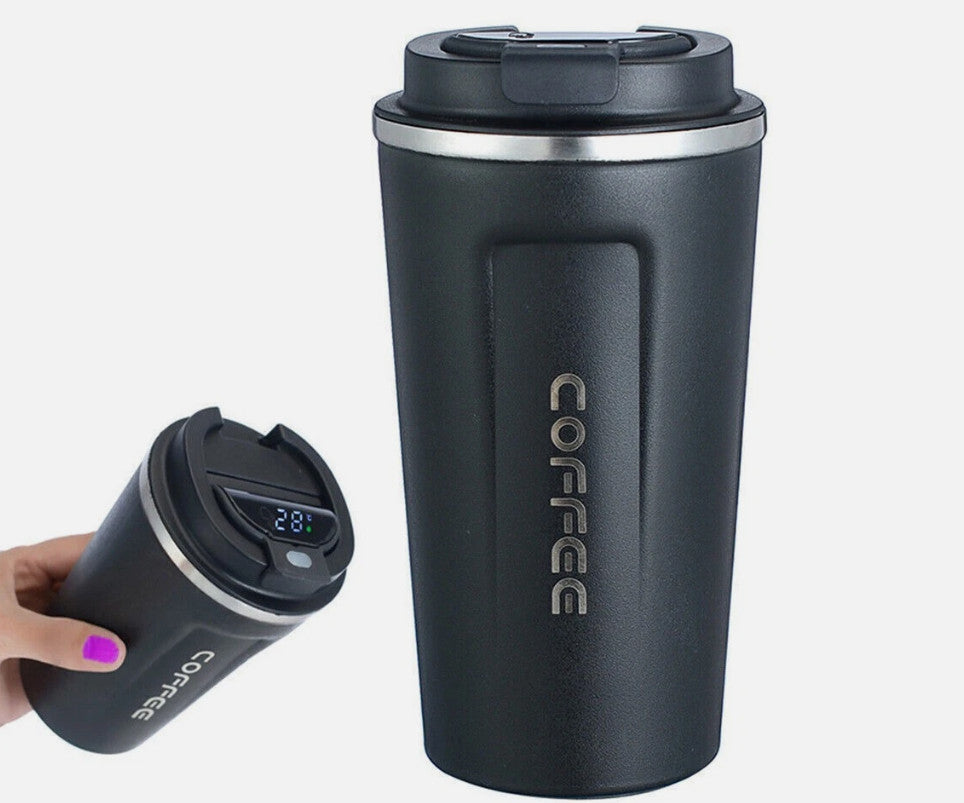 Smart Thermo Travel Coffee Mug Cup Thermal Stainless Steel Vacuum Flask 510ml