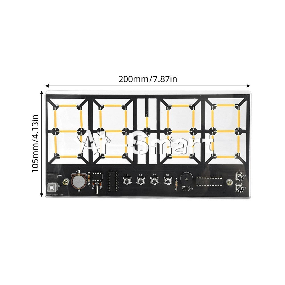 DC 5V 4-Digit Digital Light Bar Clock kit Brightness Adjustment Welding Practice