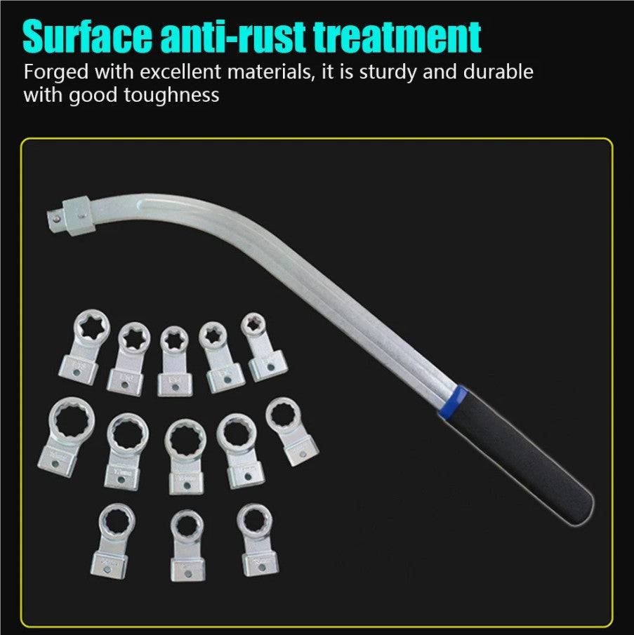 15pcs Timing Belt Tensioner Pulley Wrench Set 12-19mm Auto Repair Garage Tools