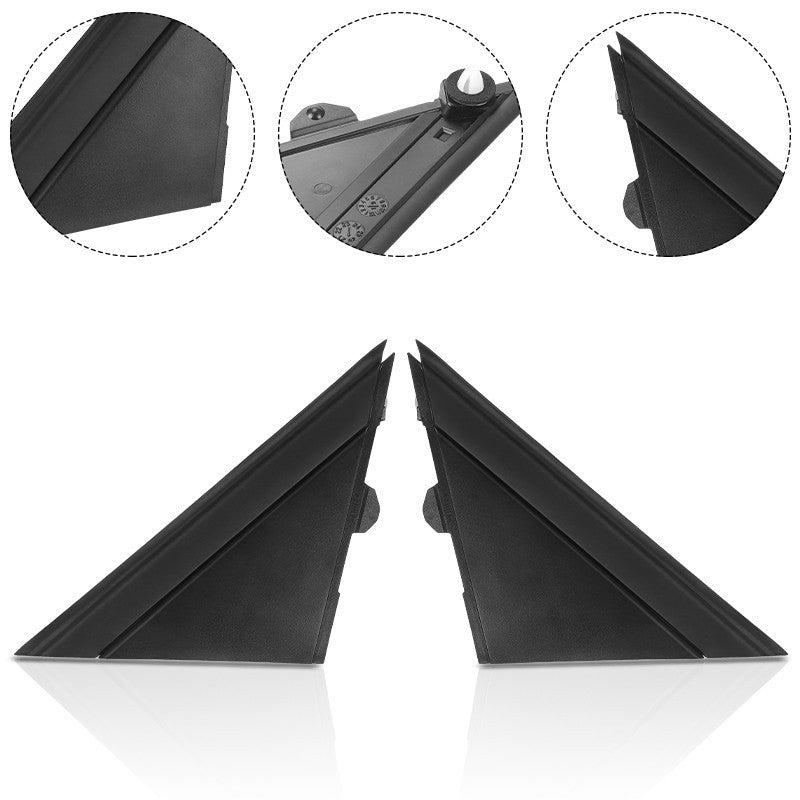 Left+Right Door Side Mirror Quarter Triangle Cover Trim For Fiat 500 2008-2019