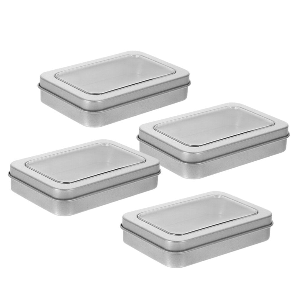 4 Pcs Empty Cookie Tins Card Holders for Playing Cards Game Storage Box