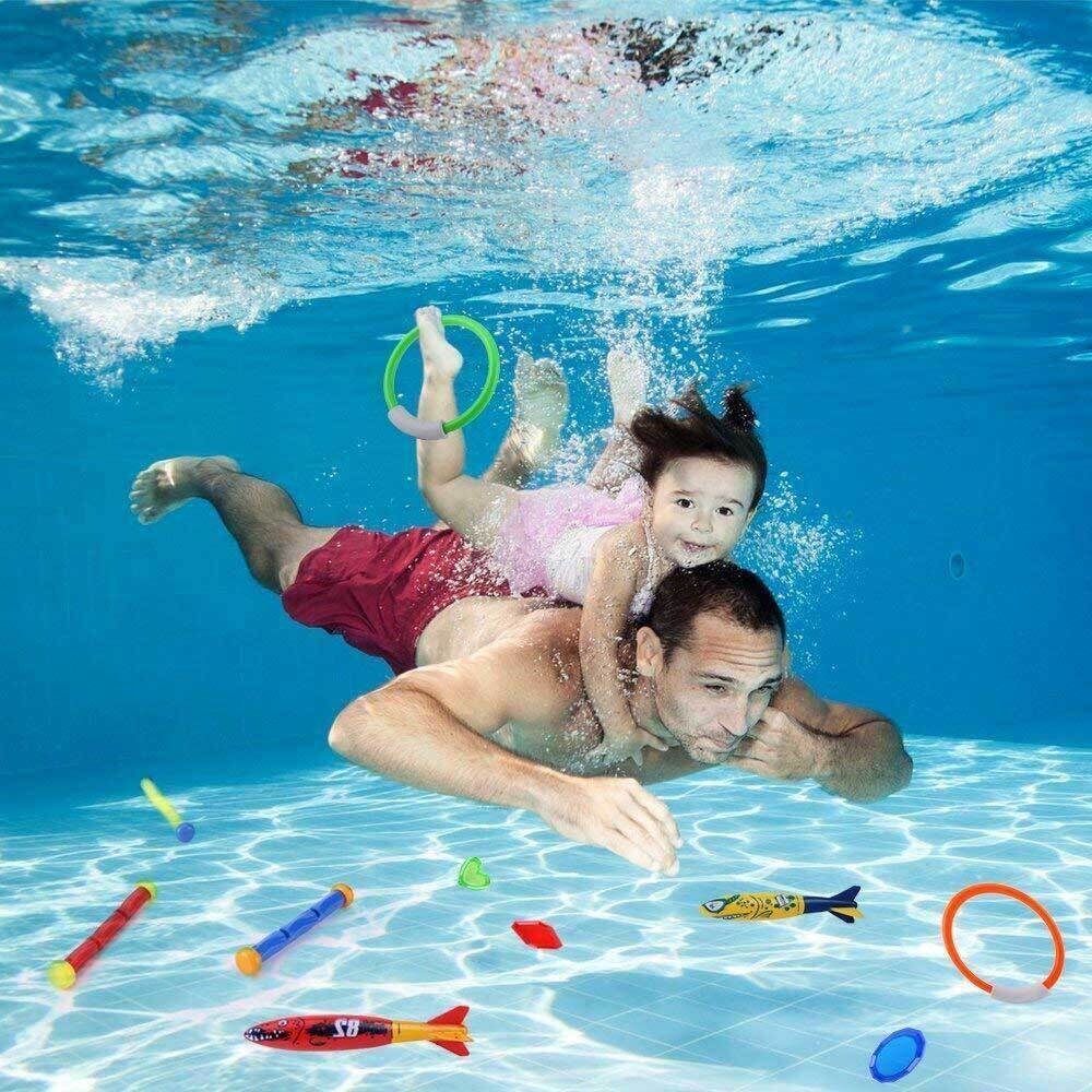 22x Underwater Diving Toys Dive Ring/Torpedo/Sticks Swimming Pool Toy Game Kids