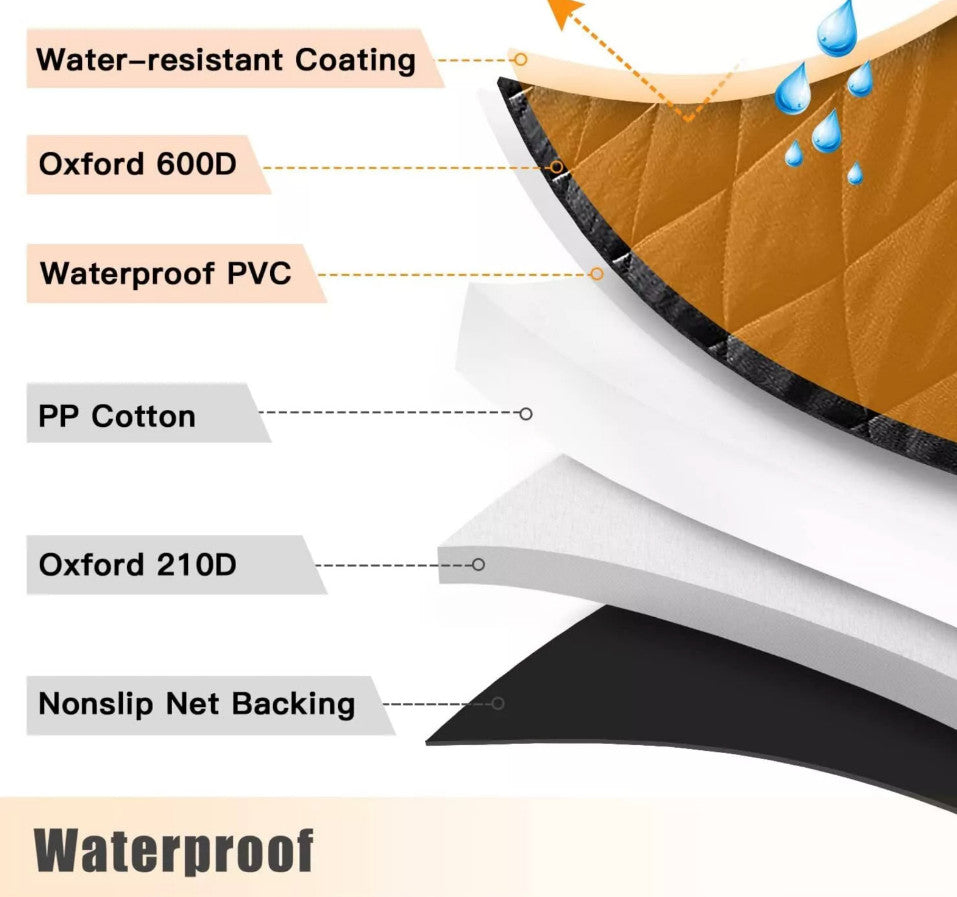 600D Car Rear Back Seat Cover Pet Dog Protector Mat Non-slip Waterproof Cushion