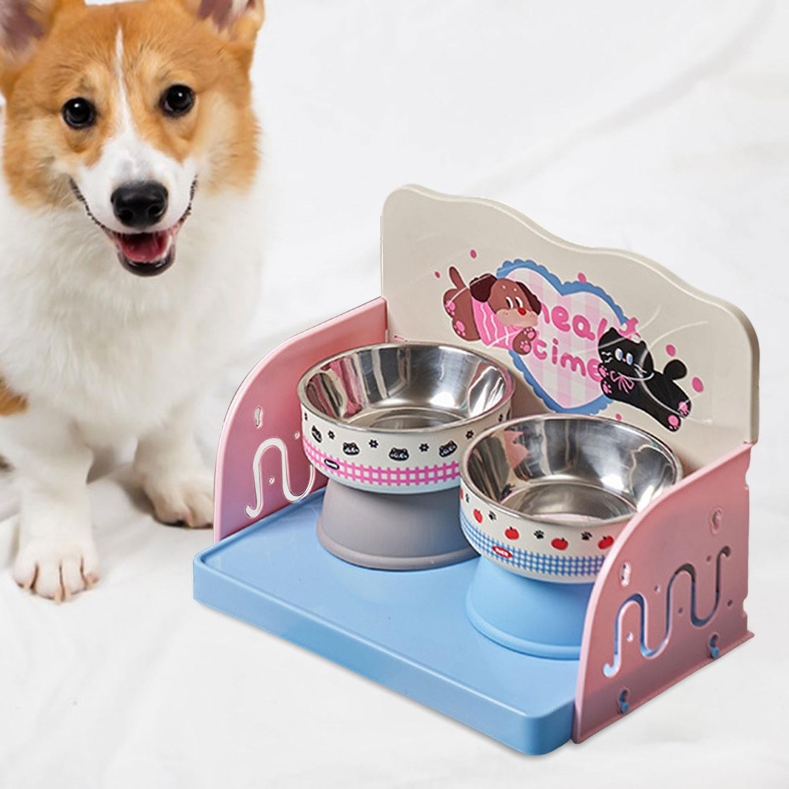 Cat Feeding Table Keep Floor Clean Anti Slip Dog Water Dishes Station Cat Bowl