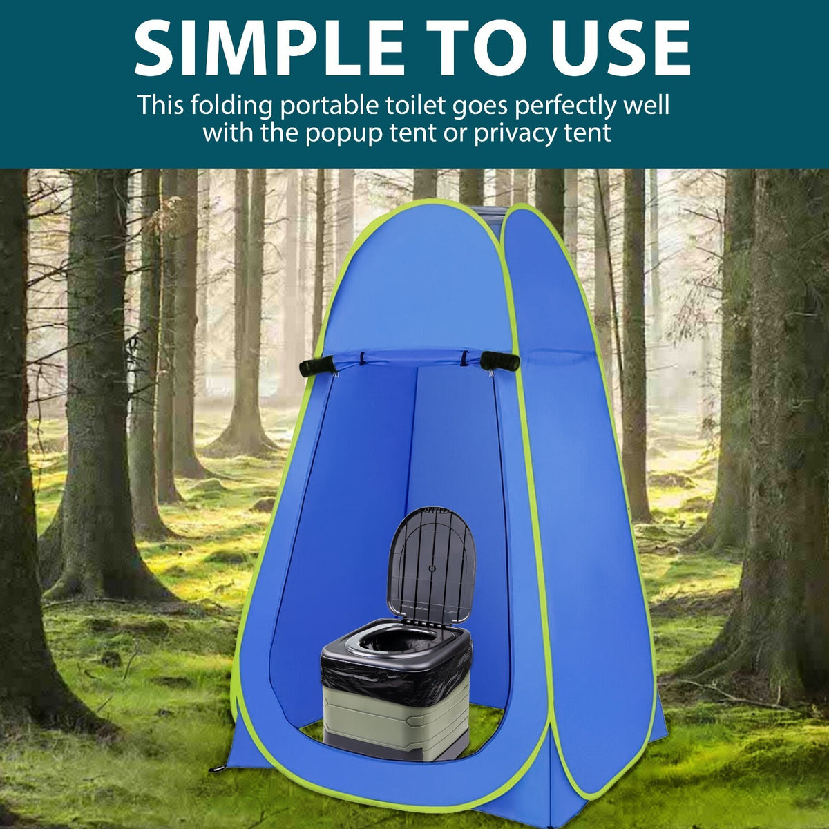 24L PORTABLE FOLDING CAMPING TOILET COMPACT POTTY LOO CARAVAN PICNIC FISHING