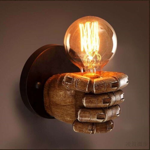 Retro Fist Wall Lighting Sconce Plug In Wall Light Home Bar Decorative Lamp E27