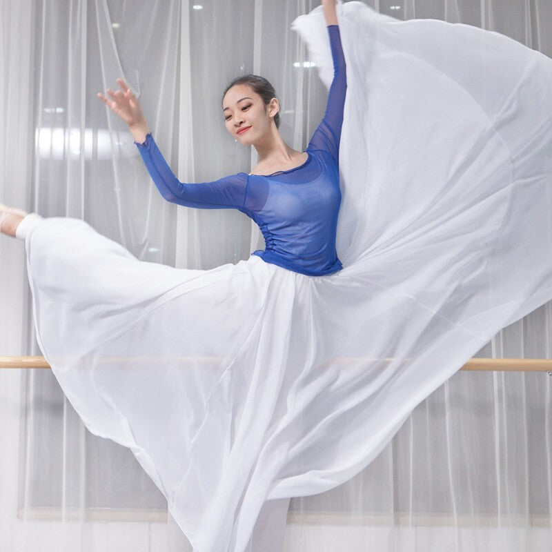 360/540 Long Dance Skirt Full Circle Swing Expansion Ballet Belly Practice Dress