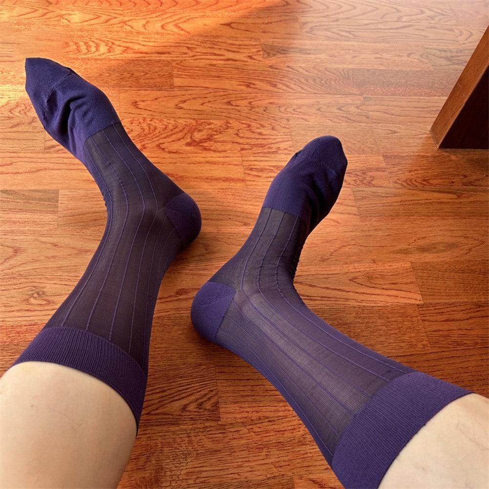Men's Ultra Thin Sheer Socks 80% Polyamide 20% Spandex for Formal Dress Wear